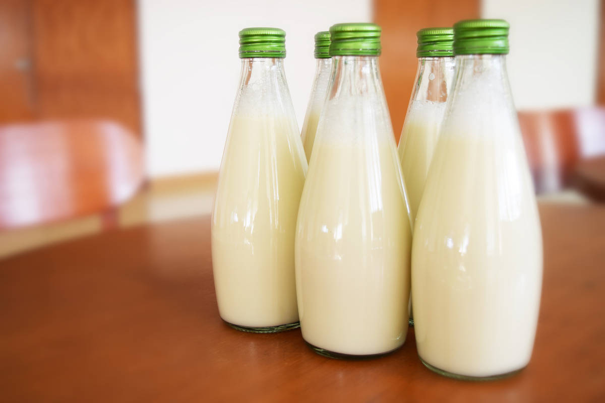Bottles of Milk on the Table